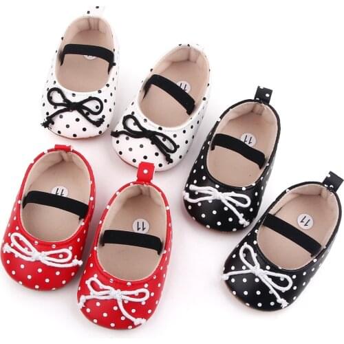 Baby 0-18M Toddler Newborn Infant Baby Girls Shoes Pu Leather Bow First Walkers Princess Anti-Slip Shoes Birthday