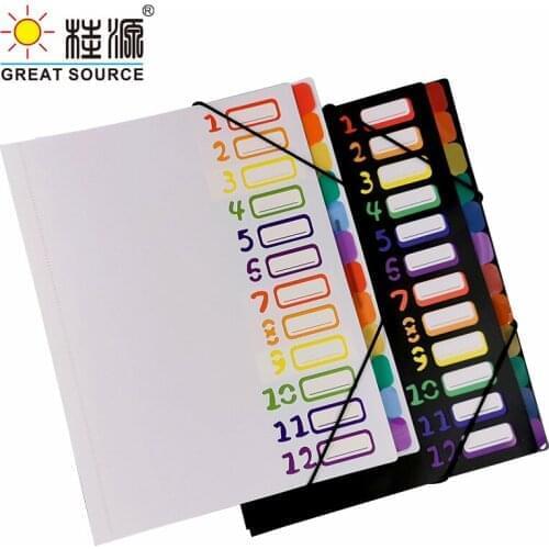 A4 Display Book 12 Colorful Pocket Insert Pocket Tag File Folder 250*322mm(9.84"*12.68")(6PCS)