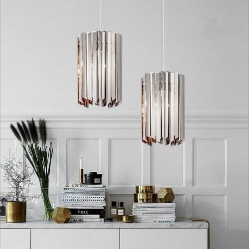 Nordic Post-modern Pendant Light Art Mirror Surface Stainless Steel Dinning Living Room Hanging Lamp Italy Designer Light