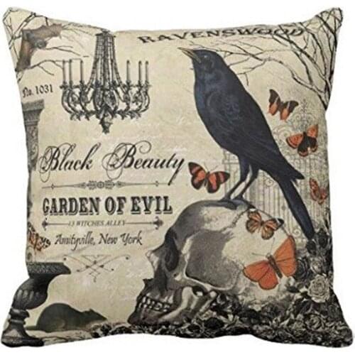 Happy Halloween Pillow Cases Cotton Linen Sofa Cushion Cover Home Halloween Decor Throw Pillow Case For Home Bed Decoration #007
