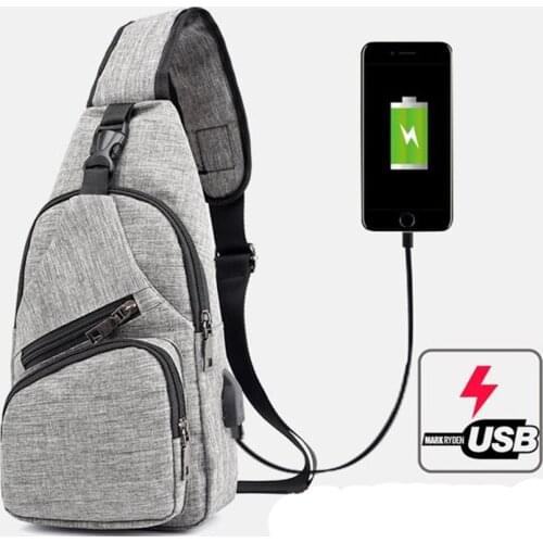 HUANILAI Crossbody Bags Chest Bags For Men Messenger Bags USB Charging Mens Handbag Shoulder Bags