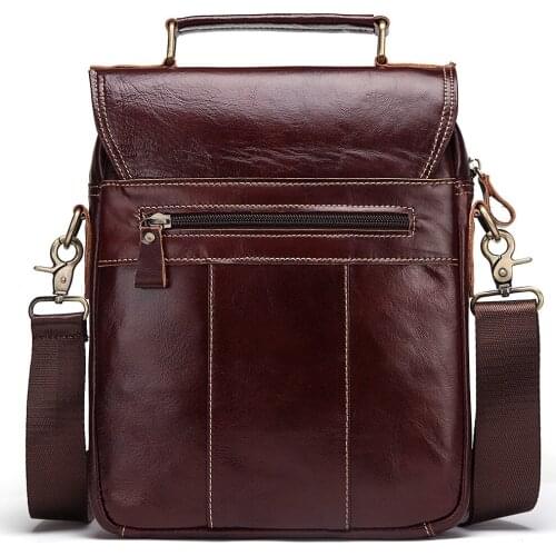 Genuine Leather Mens Vintage Shoulder Bag Male Crossbody Sling Bags Men High Quality Large Capacity Travel Handbag Briefcase