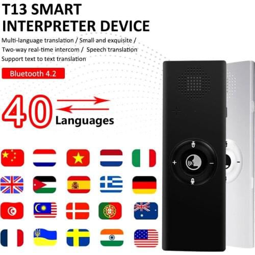 T13 Portable Smart Voice Translator Multi-Language Speech Interactive Translator Real Time Voice 40 Languages Translator