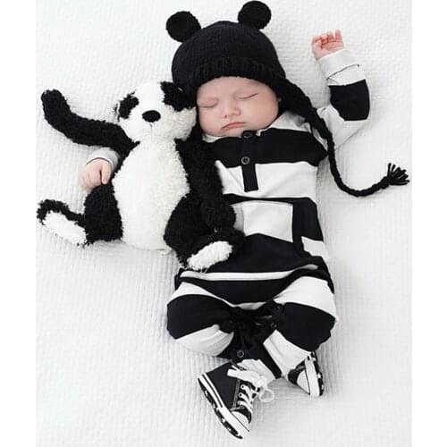 TELOTUNY baby clothes Infant Newborn Baby Boys Girls Long Sleeve Striped Pocket Romper Jumpsuit Autumn Casual Clothes Outwear