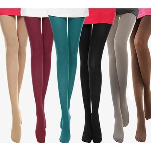 Warm Elastic Anti-hook Pantyhose 120D Women Pantyhose 2019 Autumn Velvet Tights For Female Solid Color Skinny Stockings