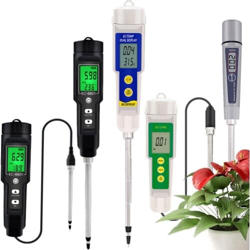 Soil Meter Tester EC Meter for Soil EC TDS CF Sunlight Moisture Humidity Garden Temp Soil moisture Sensor Gauge Optional