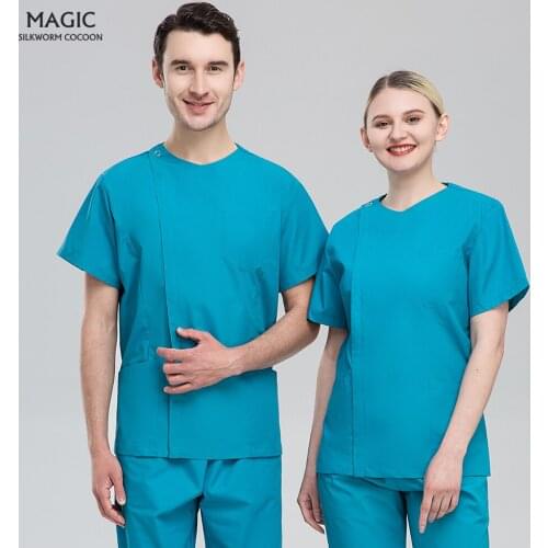 Dentistry Nursing Tops+pants Multicolor Pharmacist Workwear with Zipper Unisex Pet Grooming Suits Operating Room Scrubs Uniforms