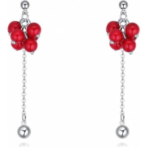 TRACYSWING 2 Colors Made With Pearl Rose Gold Color Tassel Round Earrings For Women Valentine Gift copper TW131749