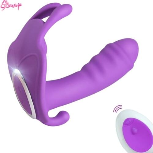 Wearable Dildo Vibrator G Spot Clitoris Stimulator Butterfly Vibrating Panties Erotic Toy Adult Toy for Women Orgasm Masturbator