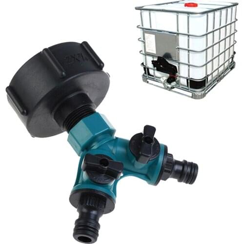 Y Shaped Quick Valved Connector IBC Tank Adapter Tap Connector Valve Fitting