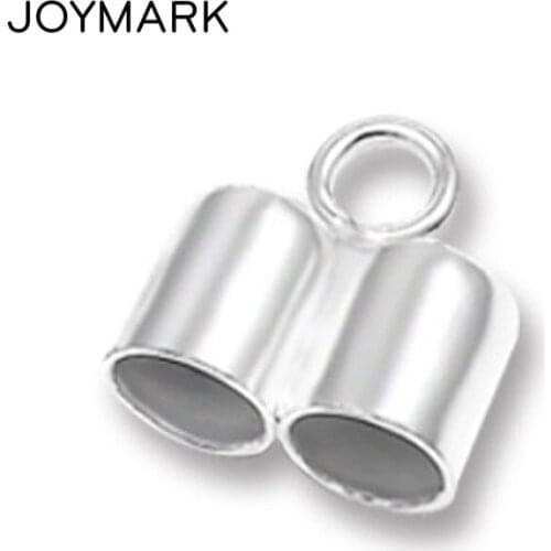 925 Sterling Silver 1mm 1.5mm 3.2mm Double Hole Ending Caps Jewelry Accessories For DIY Leather Cord Bracelets 10pcs/lot SSA102