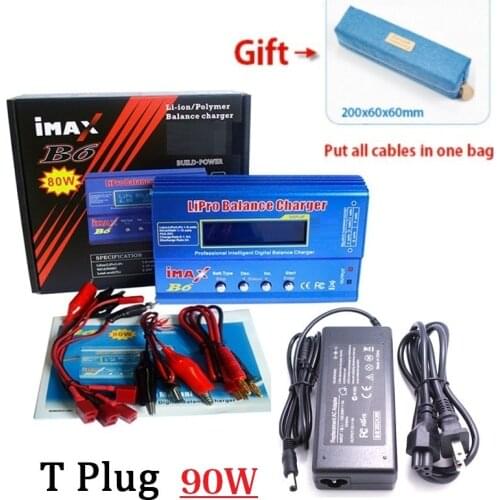 Imax B6 2-6S XT60 80W Battery Charger Discharger For Lipo NiMh Li-ion Ni-Cd + 15V 6A Adapter +Battery tester