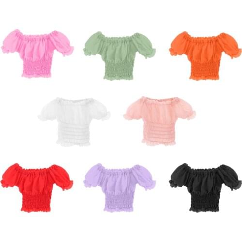 1/6 Tight Short Sleeve Puff Sleeve Top for 12'' Figure Model Accessory