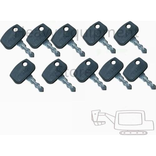 10 Piece PL501-68920 Ignition Key For Sakai Kubota Heavy Equipment Excavator Construction RTV500 ZD RTV900 B BX F GR T9 W9