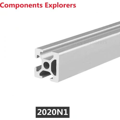 Arbitrary Cutting 1000mm 2020 Two Edges Aluminum Extrusion Profile,Silvery Color