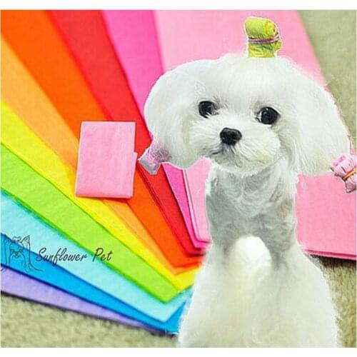 200PC/Lot Candy Colors Puppy Dog Hair Paper Bag For Maltese Teddy Dog Grooming Accessories Pet Supplies
