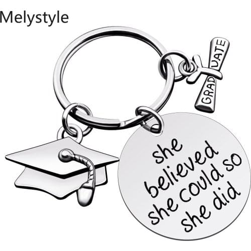 2020 Teacher Key Chain Graduation-Graduate Keychain Square College-Cap Diploma-Senior Keychains Women Men Unisex Jewelry