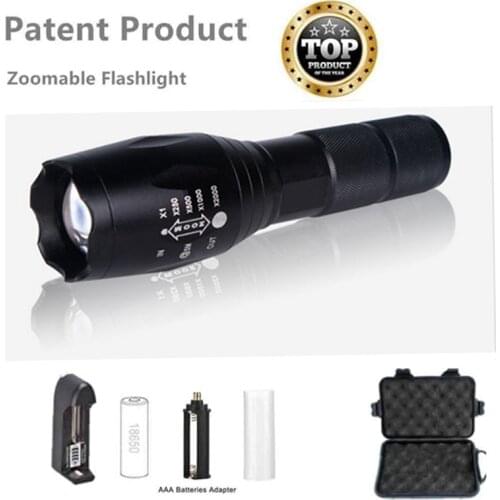 2021 HOT High Power XML-T6 L2 V6 5 Modes use 18650 battery Super Bright LED Flashlight Waterproof Zoomable Torch lights