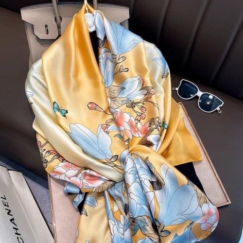 2021 Luxury Brand Spring Autumn New Style Silk Scarves Women Shawl Fashion Warm Scarf Sun-resistant chiffon hijab blanket