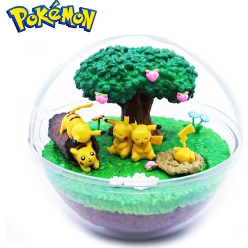 Pokemon Pikachu Figure 3D Laser Engraving Cartoon Model Pokemon Pokémon Crystal Ball Pikachu Micro Scene Decoration