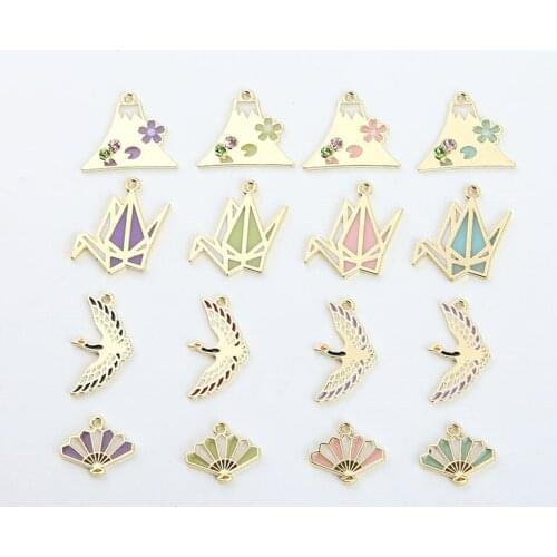 6pcs Japanese Origami Crane Drop Earrings Girl Heart Sweet Fashion Jewelry thousand paper fan flower pendant earring material