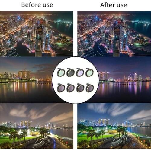 8Pcs Professional Camera Lens Filter UV CPL STAR NIGHT ND4 ND8 ND16 ND32 for FIMI X8 SE Drone Accessories, Dustproof, Oilproof