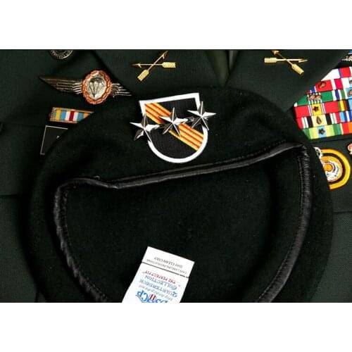 Tomwang2012 US Army Special Forces Green Beret Cap 5th Group 3 STAR LIEUTENANT GENERAL RANK Military Hat