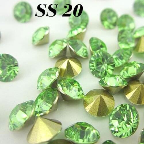 Free shipping Fashion SS20 4.6-4.8mm 432pcs/bag(3G) Light green Resin rhinestones Pointback,Resin Stones for DIY Decoration