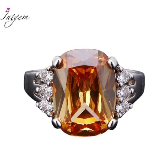 Nasiya Big Oval Champagne Zircon Rings For Women Classic Fashion Jewelry Engagement Party Daily Life Wholesale Gift Dropshipping