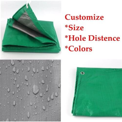 Thickness 0.32mm Green And Silver PE Tarpaulin Rainproof Cloth Garden Tarpaulin Rainproof Cloth Truck Waterproof Sunshade Cloth
