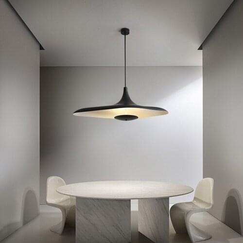 Black / White Modern Creative LED Chandelier Lighting Living Dining Room Island Hanging Lamp Resin Restaurant Bedroom Bar Lights