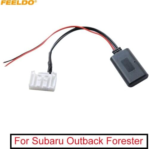 FEELDO 1PC Car Aux-in Wireless Bluetooth Adapter Module Audio Receiver With Micphone for Subaru Outback Forester Host AUX Cable