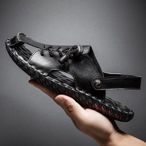 Slides mens trekking man safety water mens work sports outdoor men hole beach male waterproof slide roman athletic shoes hollow