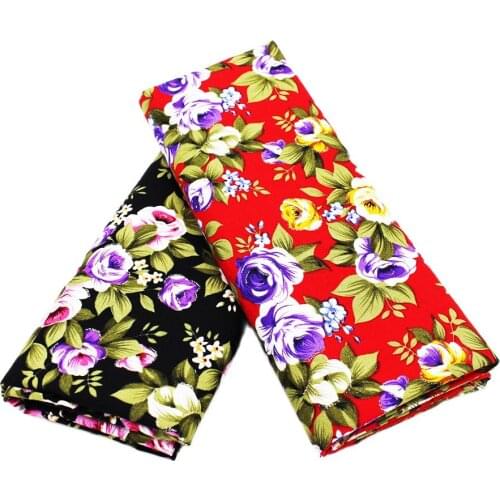 Cotton Fabric Bronzed Flower Printed Cotton Fabrics For Sewing Tissus Patchwork For Dress Shirt Crafts Cloth Doll Half Meter