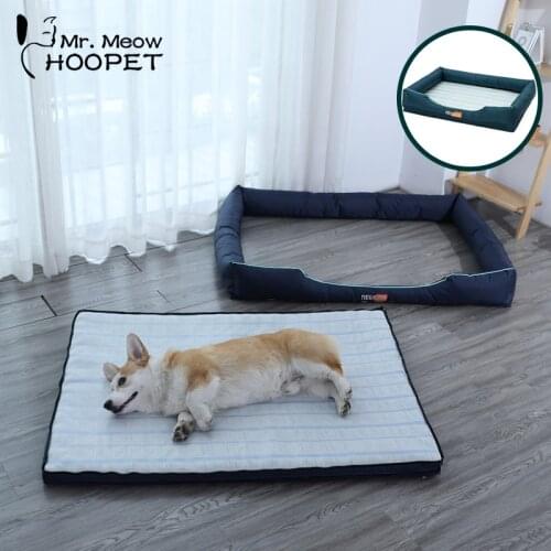 Hoopet 2-IN-1 Large Dog Bed Dog Mat Durable Thickened Pet Bed Rectangle Dog Sofa Couch Dogs Bed Washable With Zipper Cover