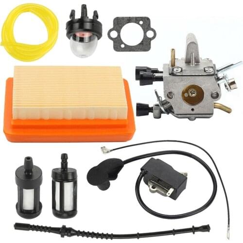 For Stihl FS120 FS200 FS250 FS250R FS350 Trimmer Brushcutters Carburetor Kit 41341200603/41344001301/41341410300 Ignition Coil