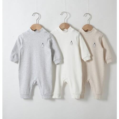 Baby romper colored cotton children overalls kids clothes long sleeves baby boy clothes girls clothes high neck warm pajamas