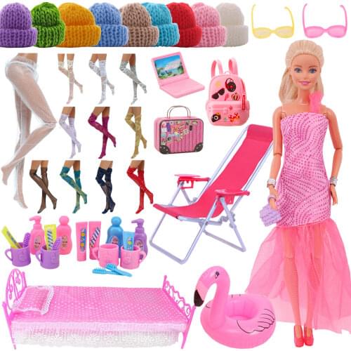 5 Pcs/Set Barbies Colorful Lace Long Socks Stockings Legging Casual Wear Accessories Dress Clothes For 1/6 Blyth Doll Girl`s Toy