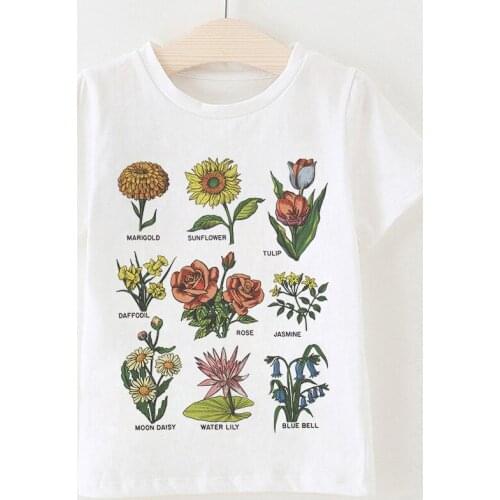 Summer Kawaii New Arrival Girls Tops Fashion Plant Save The Bees Letter Print Boy T Shirts Vintage Casual Baby T Shirts Children