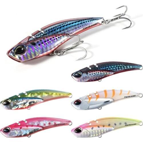 1Pcs Metal VIB Wobblers Lures 7cm 21g Electroplated Coating Body Spoon Fishing Lure Bass Artificial HardBait Cicada 3D Eyes