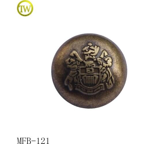 MFB121 Fashion round emboss logo garment metal button metal sewing button