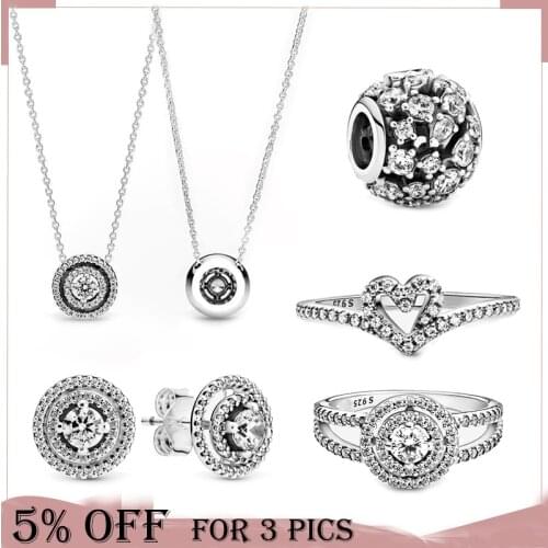 Trendy 925 Sterling Silver Beads Grey Glittering Charm Fit Original Pandora Bracelet Necklace Women Mothers Day Jewelry Gift