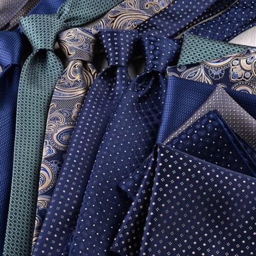 Ricnais Fashion Mens 8cm Printed Tie Suit Mens Casual Gift Luxury Tie and Pocket Square Business Wedding Party Formal Tie Set