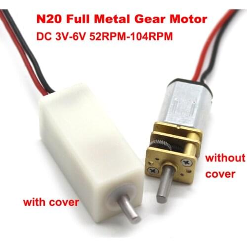 DC 3V/5V/6V N20 Mini Micro Metal Gear Motor Gearwheel DC Motors Slow Speed 52RPM-104RPM DIY Car Robot Electric Lock