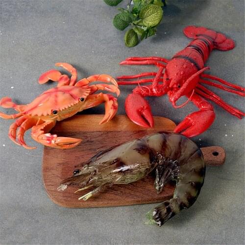 Artificial food sea animals toys store shop hotel restaurant decoration props fake simulation crab lobster Prawns shrimp model