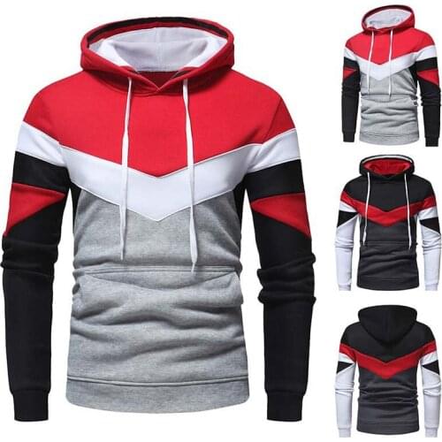 Mens Patchwork Hoodies Spring Autumn Retro Long Sleeve Hooded Sweatshirt Men Casual Hip Hop Streetwear Hoodie Men New Tracksuit
