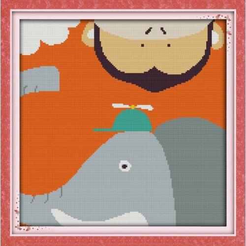 Lovely animals(4) cross stitch kit cartoon 14ct 11ct count print canvas stitching embroidery DIY handmade needlework