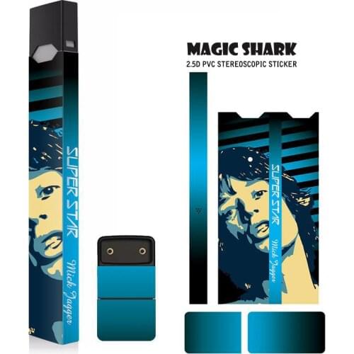 Magic Shark Monroe Madonna Jackson Marilyn Super Star Stereo Film Sticker For Juul Printing Cover PVC Skin Case Sticker