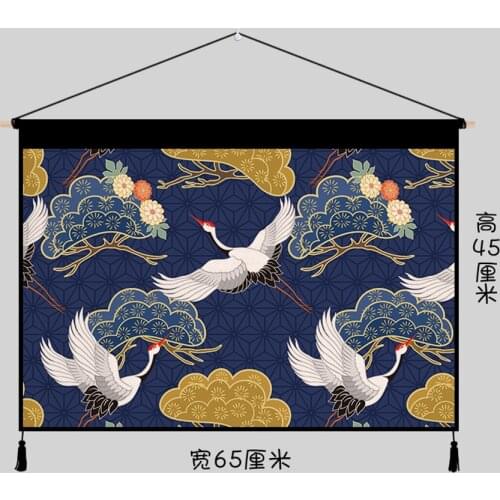 Japanese Style Living Room Background Wall Tapestry Bedroom Decoration Covering Cloth Cotton Linen Cloth Art Paintings 65x45cm
