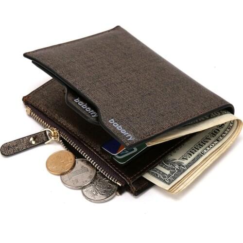 New Men Wallets with Coin Pocket Small Wallet Purse For Man Clutch Business Short Male Wallet Zipper Vintage Luxury Wallet Purse
